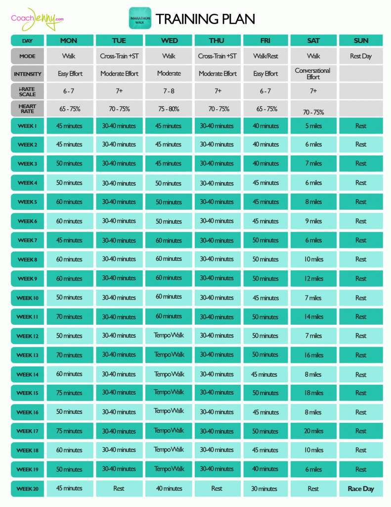 Half Marathon Walking Training Schedule